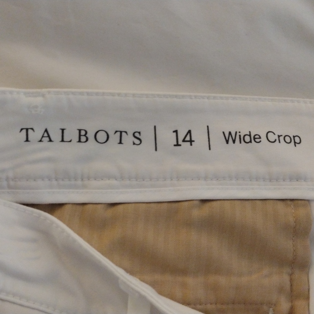 Talbot's 14 wide crop white pants